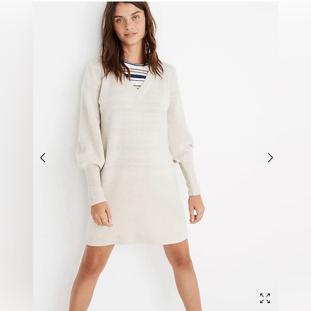 Madewell bubble sleeve sweater dress